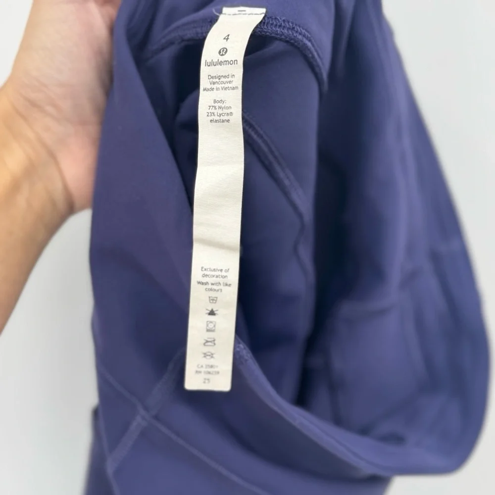Lululemon Wunder Train High-Rise Short 8” Purplish Blue‎ Size 4 Everlux - Picture 2 of 8